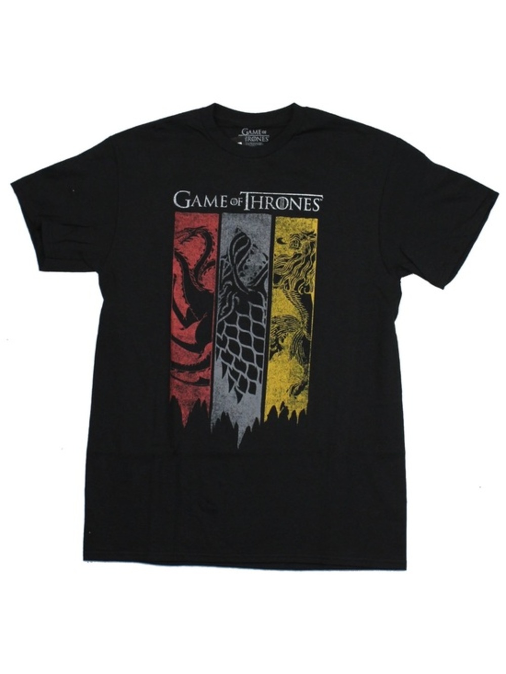Game of Thrones Tattered Banners Stark Targaryen Lannister Tee Top T-shirt Black